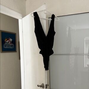 Black Sleeveless Bodysuit